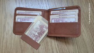 Cartera billetera de piel, camel, nueva