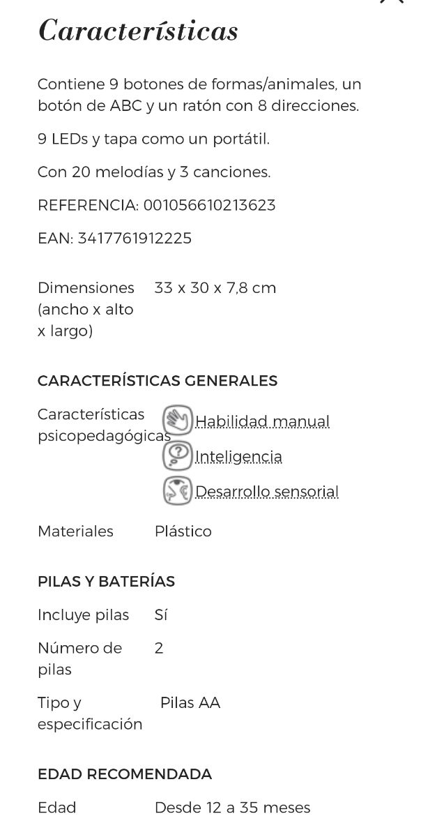 Ordenador Vtech Mis primeras teclas