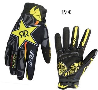 Guantes RockStar color oscuro moto bici 