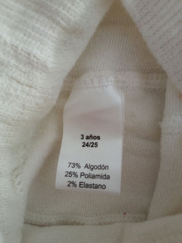 Leotardo Blanco Conejitos 3 Años