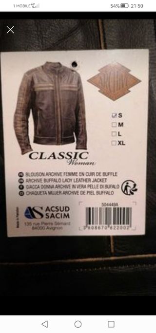 Giacca da moto in pelle tg. S