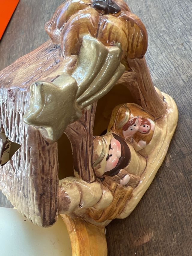 casetta nativita portacandela con luci