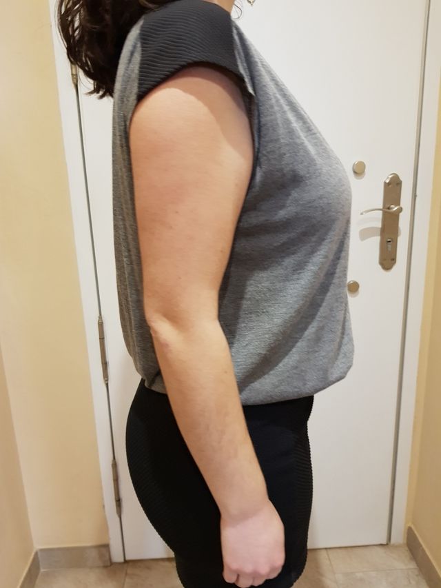 Vestido gris y negro de noche vieja