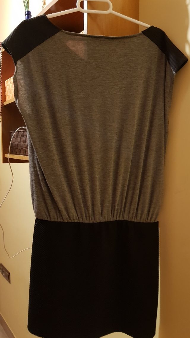 Vestido gris y negro de noche vieja