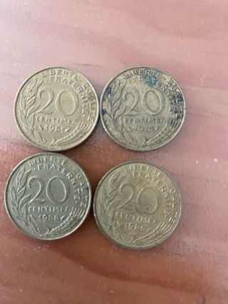 Monedas frrancesas 20 Céntimos 