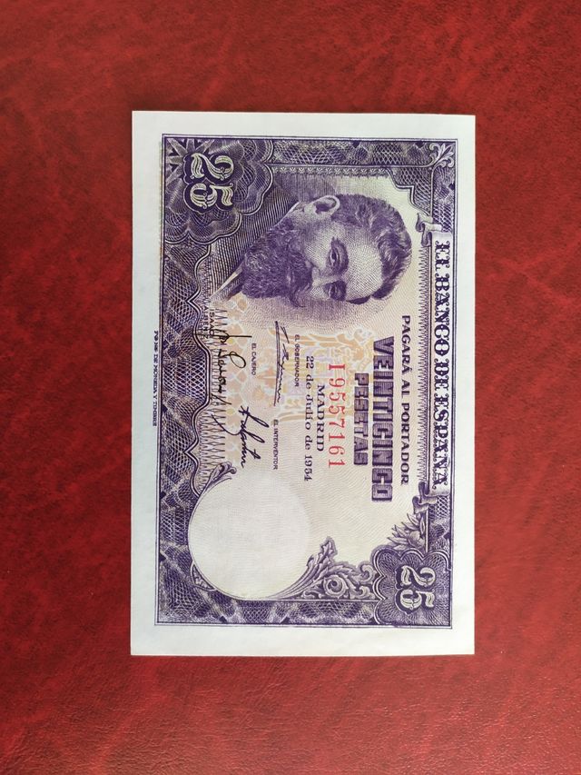 25 pesetas de 1954.SIN CIRCULAR.