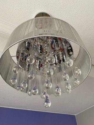 Lámpara de Cristal plateada