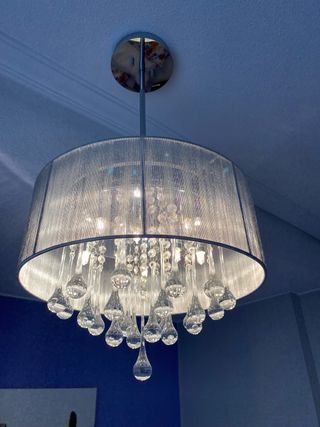 Lámpara de Cristal plateada