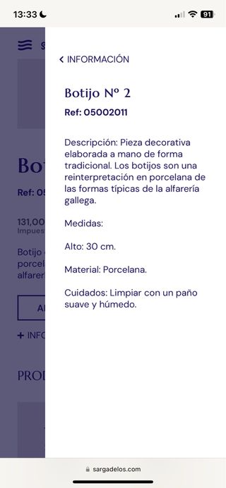 Sargadelos Botijo n 2