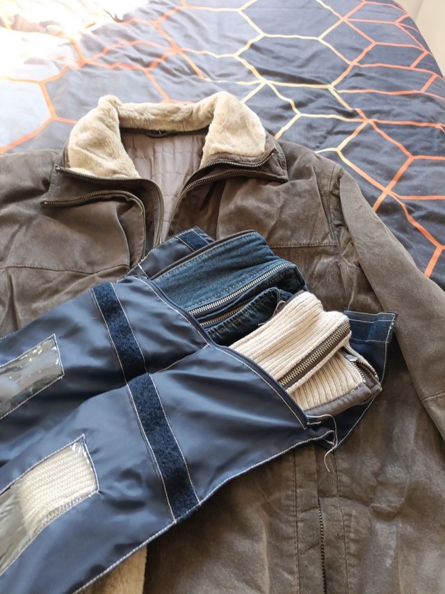 Abrigo de poli piel de hombre