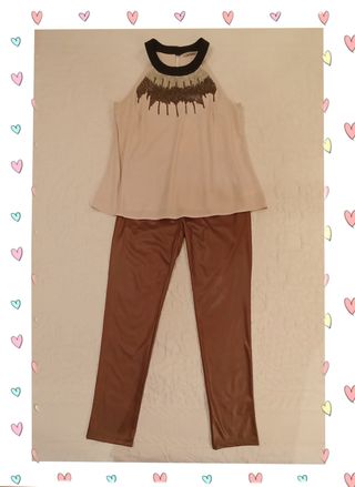 Conjunto Fiesta blusa + leggins S 36