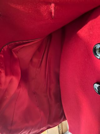 abrigo zara rojo de lana talla M