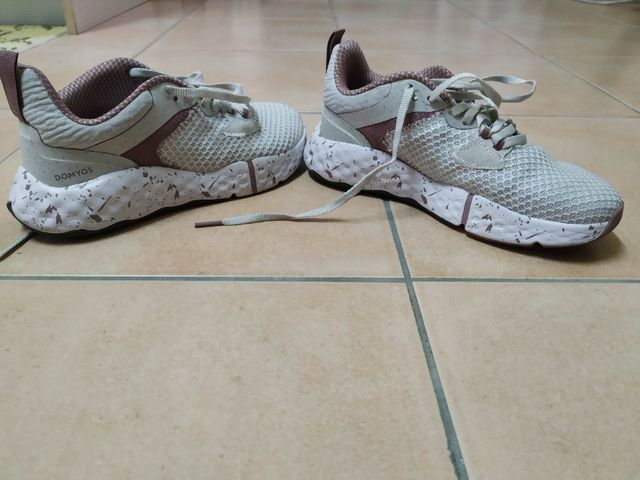 Sapatilhas rosa/branco 36 domyos