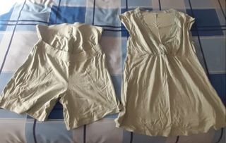 Pijama corto premamá y lactancia talla S sin usar