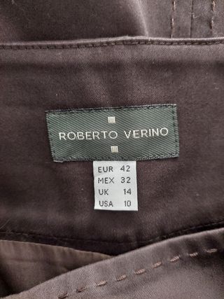 Falda marrón hebillas Roberto Verino