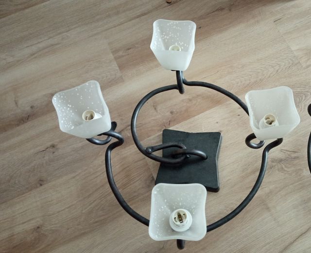 Lampara de techo forja. Lampara de 4 bombillas