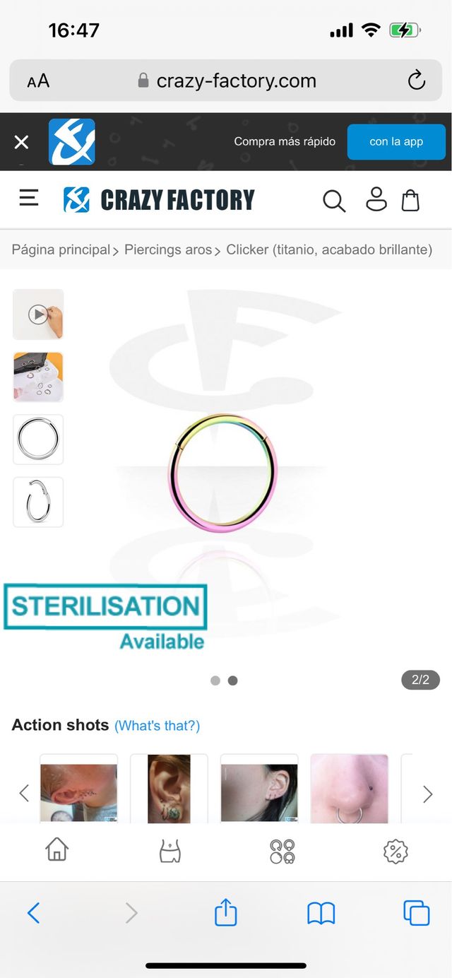 Aro o septum clicker nuevo