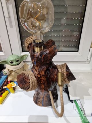 Lampara de mesa madera