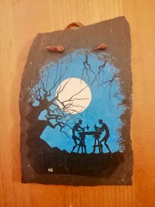 Pizarra pintada a mano txalaparta