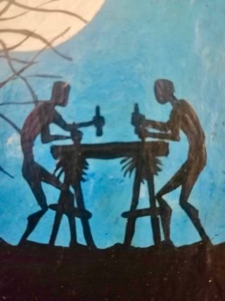 Pizarra pintada a mano txalaparta