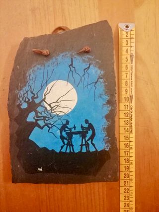 Pizarra pintada a mano txalaparta