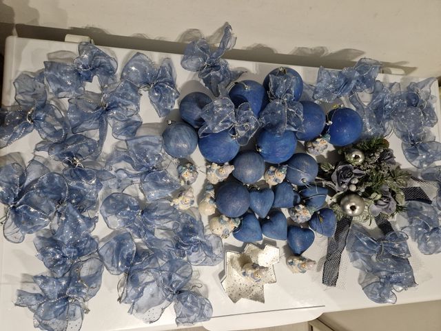 Addobbi Natale argento e azzurri 54 pezzi