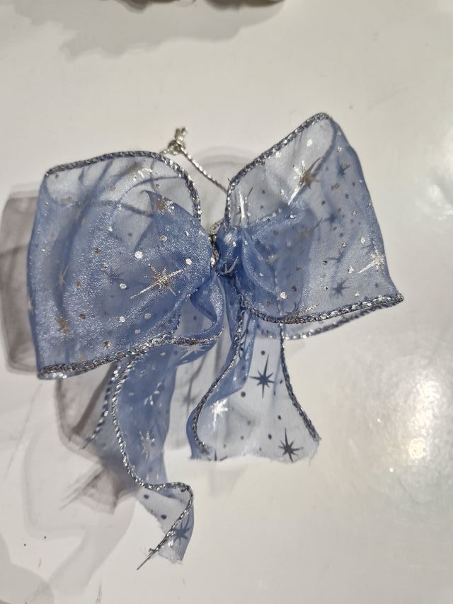 Addobbi Natale argento e azzurri 54 pezzi