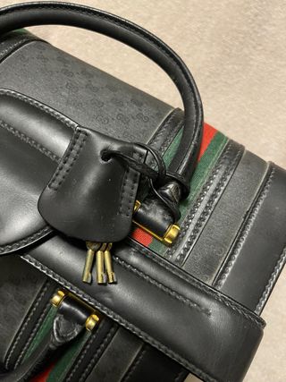 GUCCI vintage 1970s Black monogram Train Case Bag