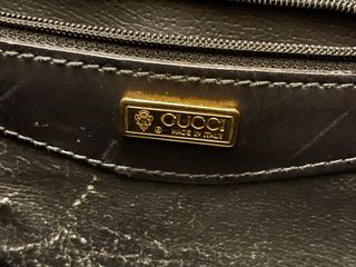 GUCCI vintage 1970s Black monogram Train Case Bag
