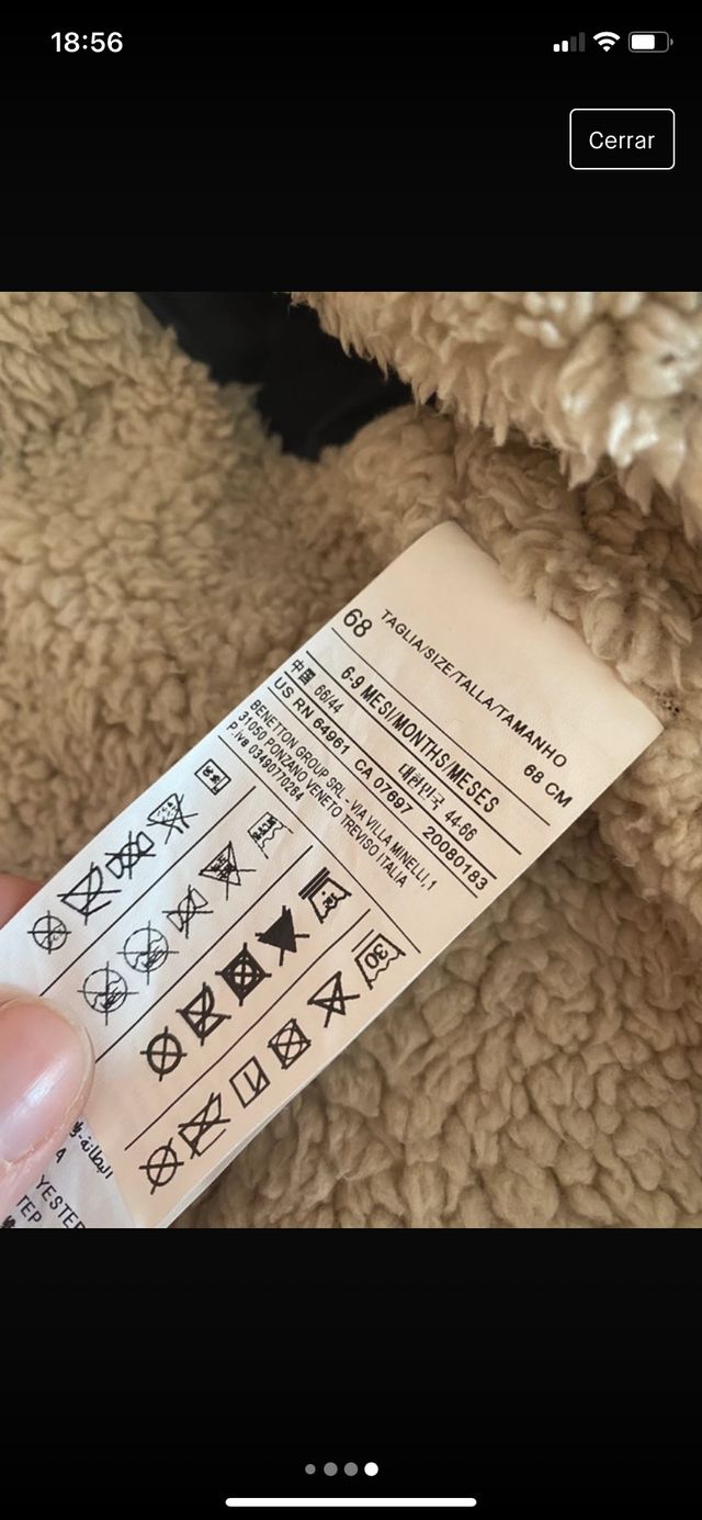 abrigo bebe benetton