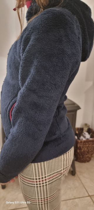 Chaqueta de pelo azul