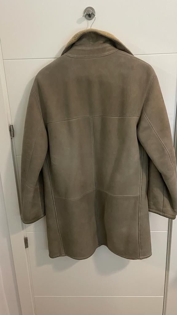 Abrigo Hugo Boss Cuero Ante Retro Beige