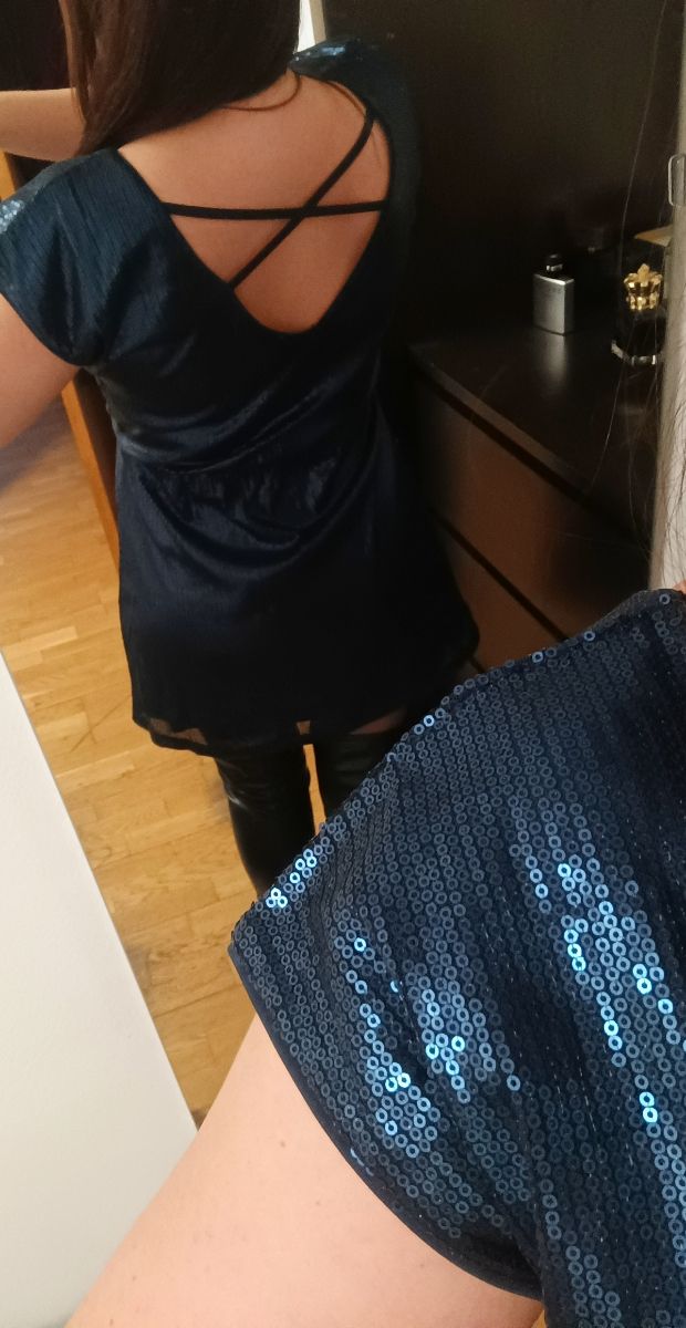 Vestido fiesta lentejuelas azul