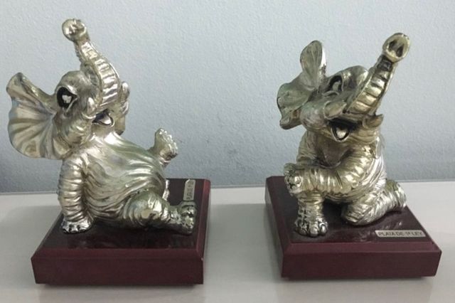 Figuras plateadas Elefantes