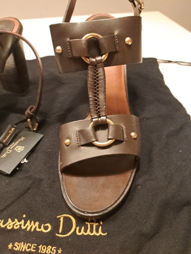 ZAPATOS TACON ANCHO MASSIMO DUTTI T.39