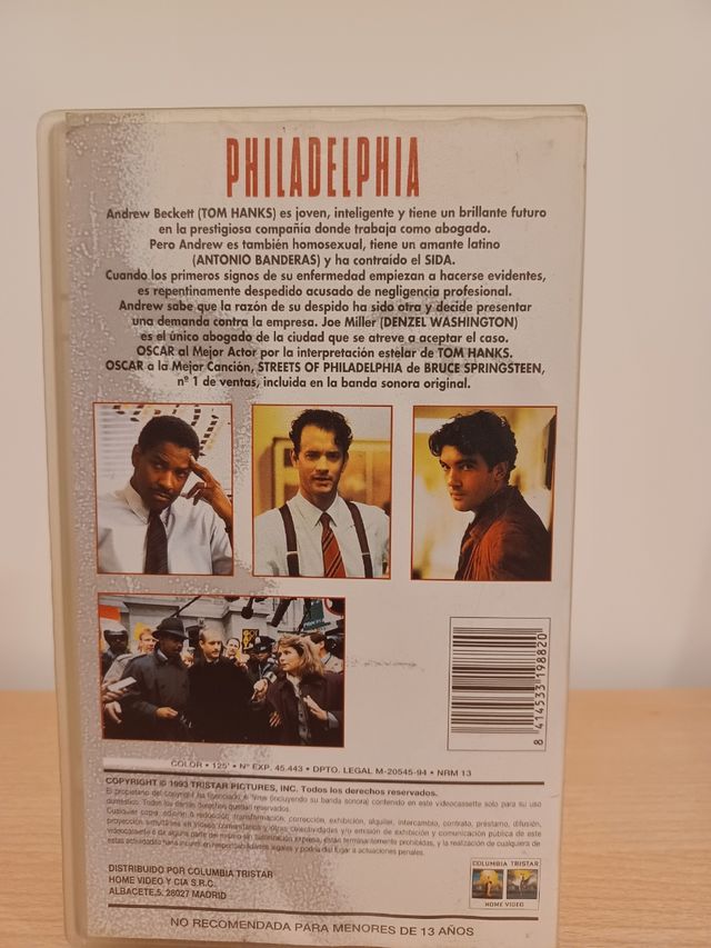 Antonio Banderas Pelicula Video VHS Philadelphia