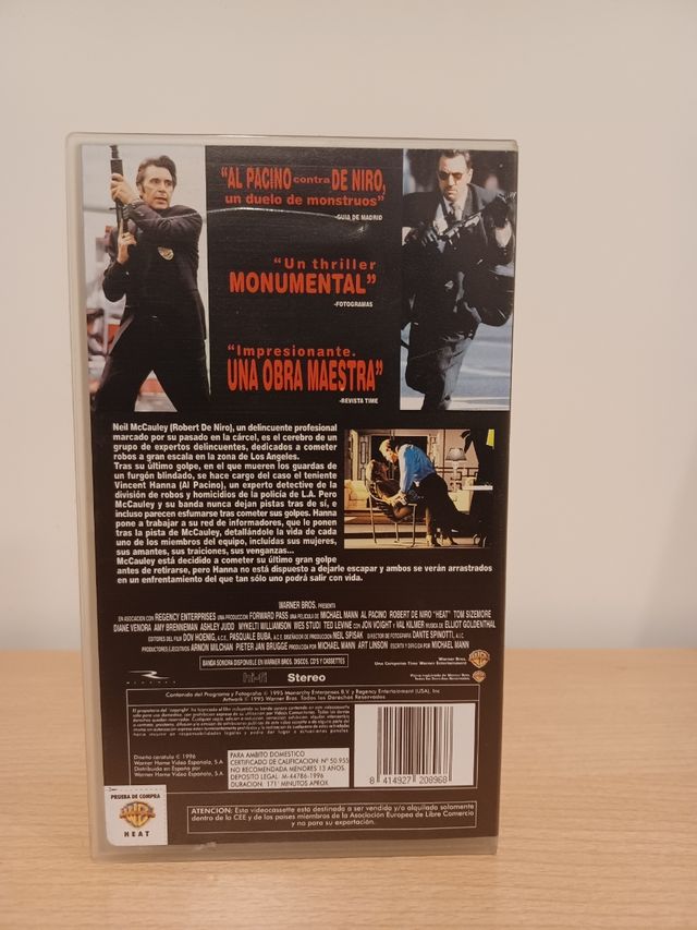 Al Pacino Pelicula Video Heat VHS