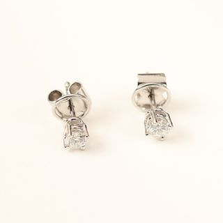 Pendientes 4 garras oro con brillante