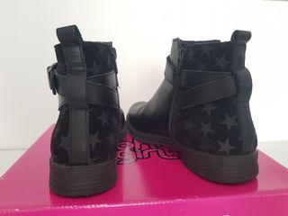 Botines negros para niña piel talla 36