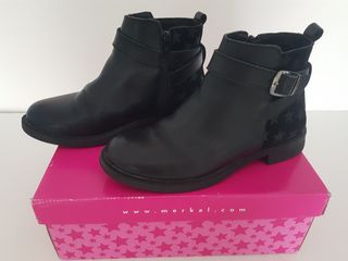 Botines negros para niña piel talla 36