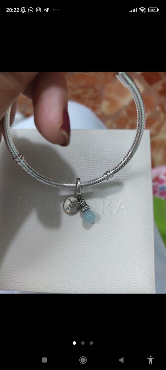 Charm Bombilla plata nuevo