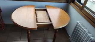 Mesa extensible de madera: redonda/ovalada