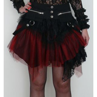 Falda Punk-Gothic negra/roja