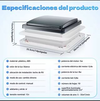 CLARABOYA CAMPER con Ventilador/extractor, mosquit