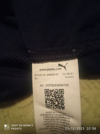 Chaqueta chándal Puma unisex