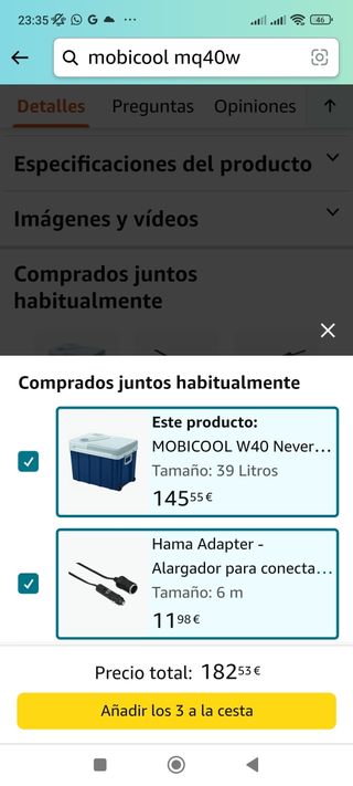 Nevera portátil Mobicool MQ40W