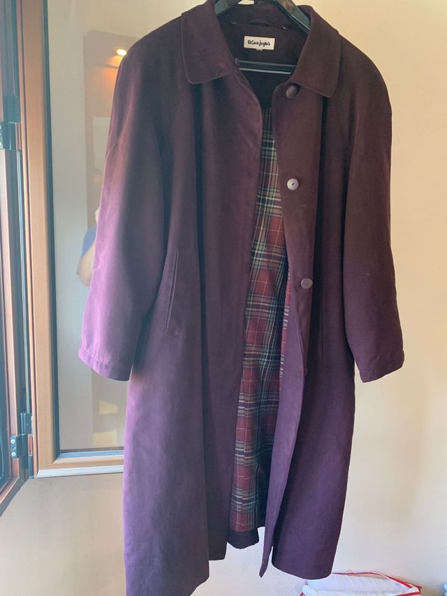 Abrigo largo señora color berenjena