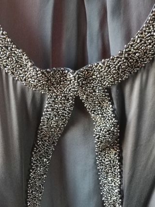 Top fiesta gasa gris plomo Massimo Dutti