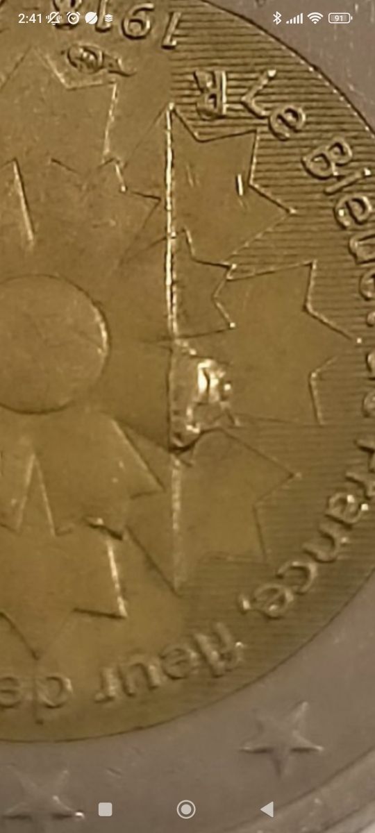 Moneda de dos euros con error