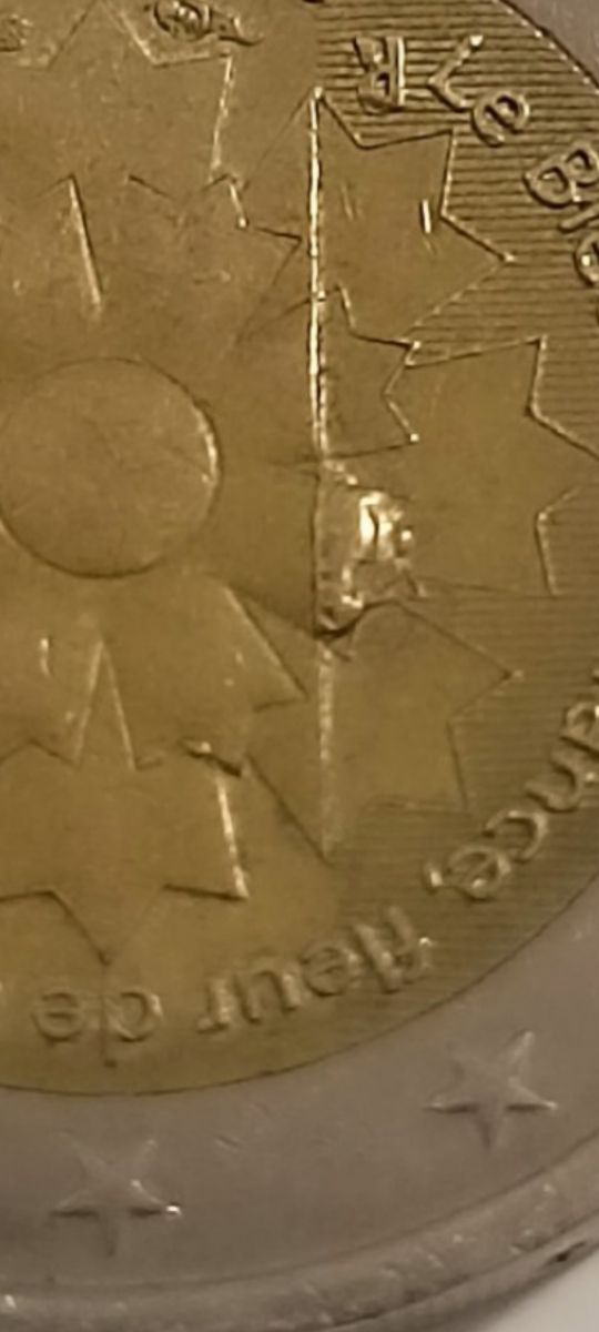 Moneda de dos euros con error
